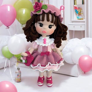 Crochet big doll, crochet doll for sale, Amigurumi doll, handmade doll, Crochet curly doll, knitted doll