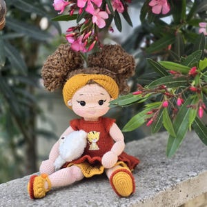 Crochet big doll, crochet doll for sale, Amigurumi doll, handmade doll, Crochet curly doll, knitted doll