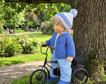 Waldorf boy doll 14 inc,waldorf inspired doll,Natural Wool Stuffed Doll, Waldorf Doll with Clothes,Natural Wool Stuffed Doll,Waldorf boy,boy