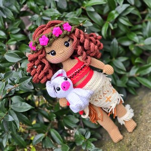 Crochet Moana doll, amigurumi Moana,Crochet doll for sale, handmade doll,gustom doll,moana doll, pua the pig image 13