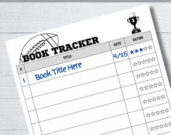 Football Book Tracker For Kids | Reading Log (PDF)