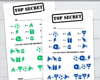 Dude Coded Birthday Card – Secret Message, Printable B-Day (PDF)