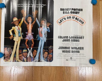 Vintage 1975 Let's Do It Wieder Original Filmplakat, Sidney Poitier Bill Cosby Jimmie Walker Kult Komödie Film Memorabilien Kunst