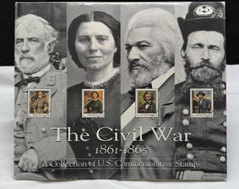 Vintage 1995 The Civil War 1861-1865 Commemorative Stamps Deluxe Hardcover Book First Day Issue Stamp Sheet Companion Booklet Set USPS