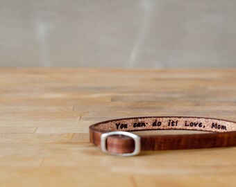 You can do it, love mom- Single Wrap Leather Bracelet