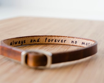 Secret Message Personalized Leather Bracelet