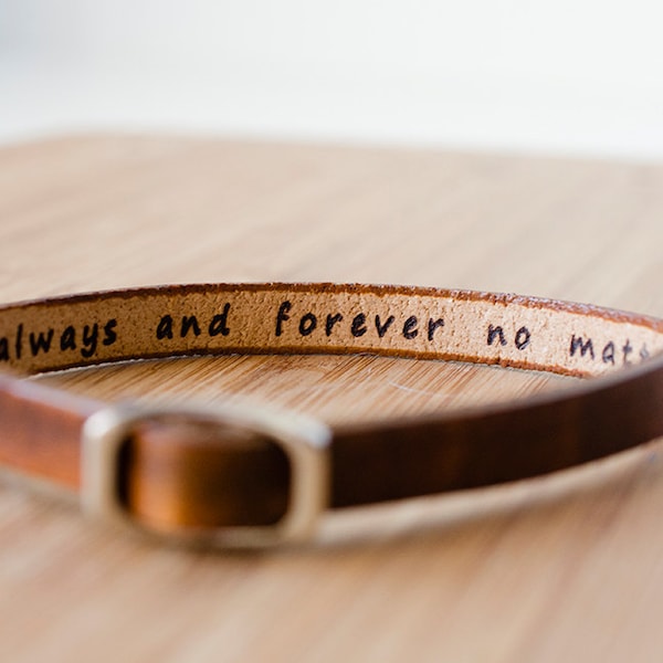 Secret Message Personalized Leather Bracelet