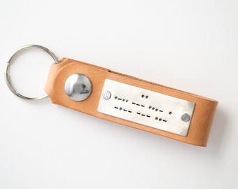 Secret Message Leather Keychain