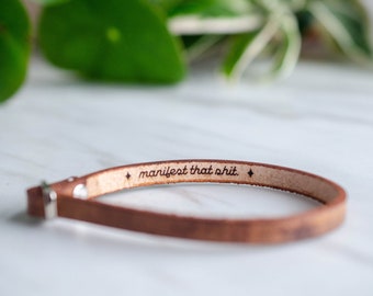 Manifest that Shit Single Wrap Bracelet -gift for graduates