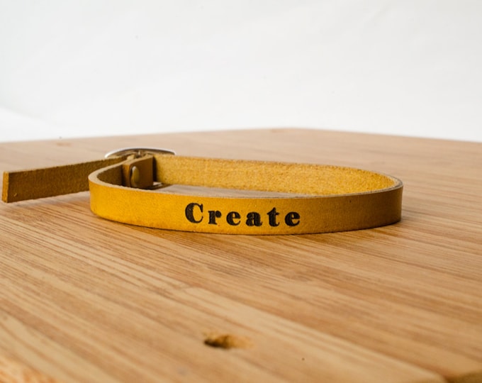 Custom Skinny Adjustable Leather Bracelet