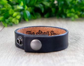 This Too Shall Pass - Custom Secret Message Leather Bracelet