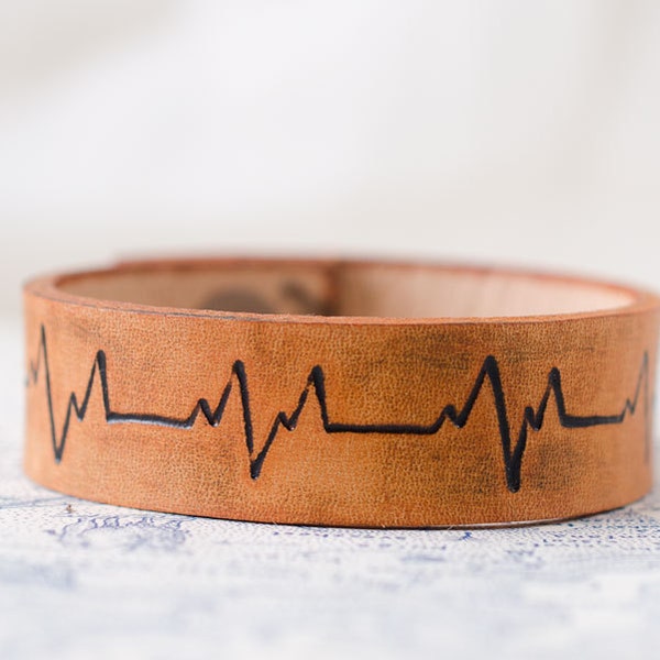 Heartbeat Lifeline Cuff in Beige