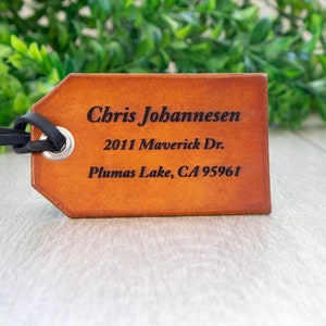 Custom Personalized Travel Leather Luggage Tag image 3