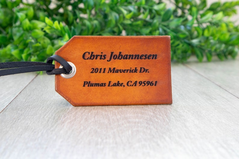 Custom Personalized Travel Leather Luggage Tag image 3