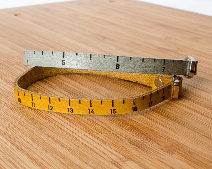 Inch Ruler Custom Adjustable Leather Bracelet