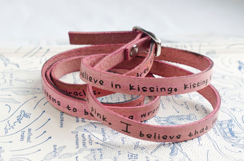 Leather Wrap Bracelet Audrey Hepburn I Believe in Pink Ultra Etsy