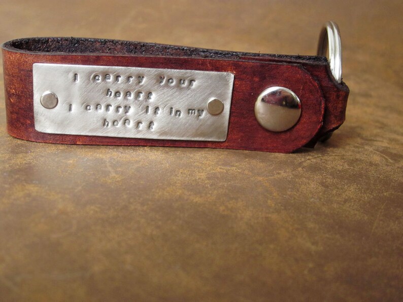 Personalized Leather Key Chain Accessory Anniversary Gift Etsy