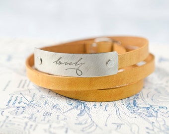 lovely -  Adjustable Leather Wrap Bracelet