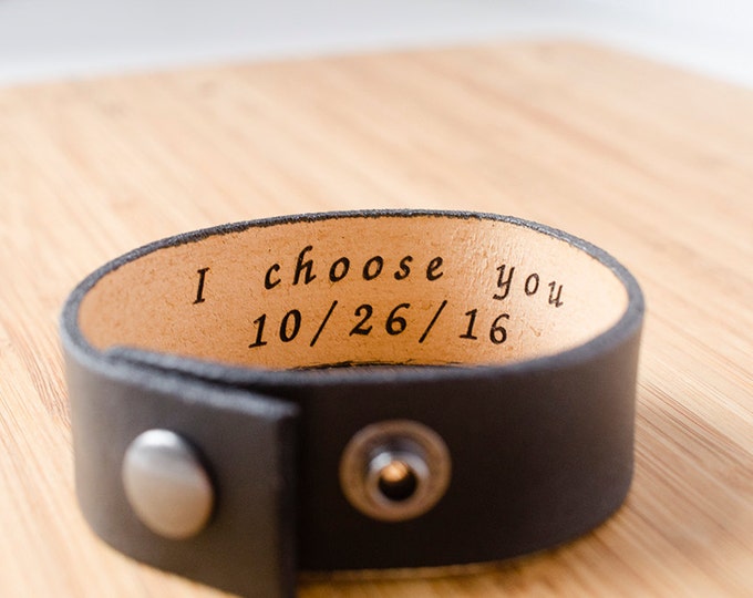 Secret Message Leather Bracelet