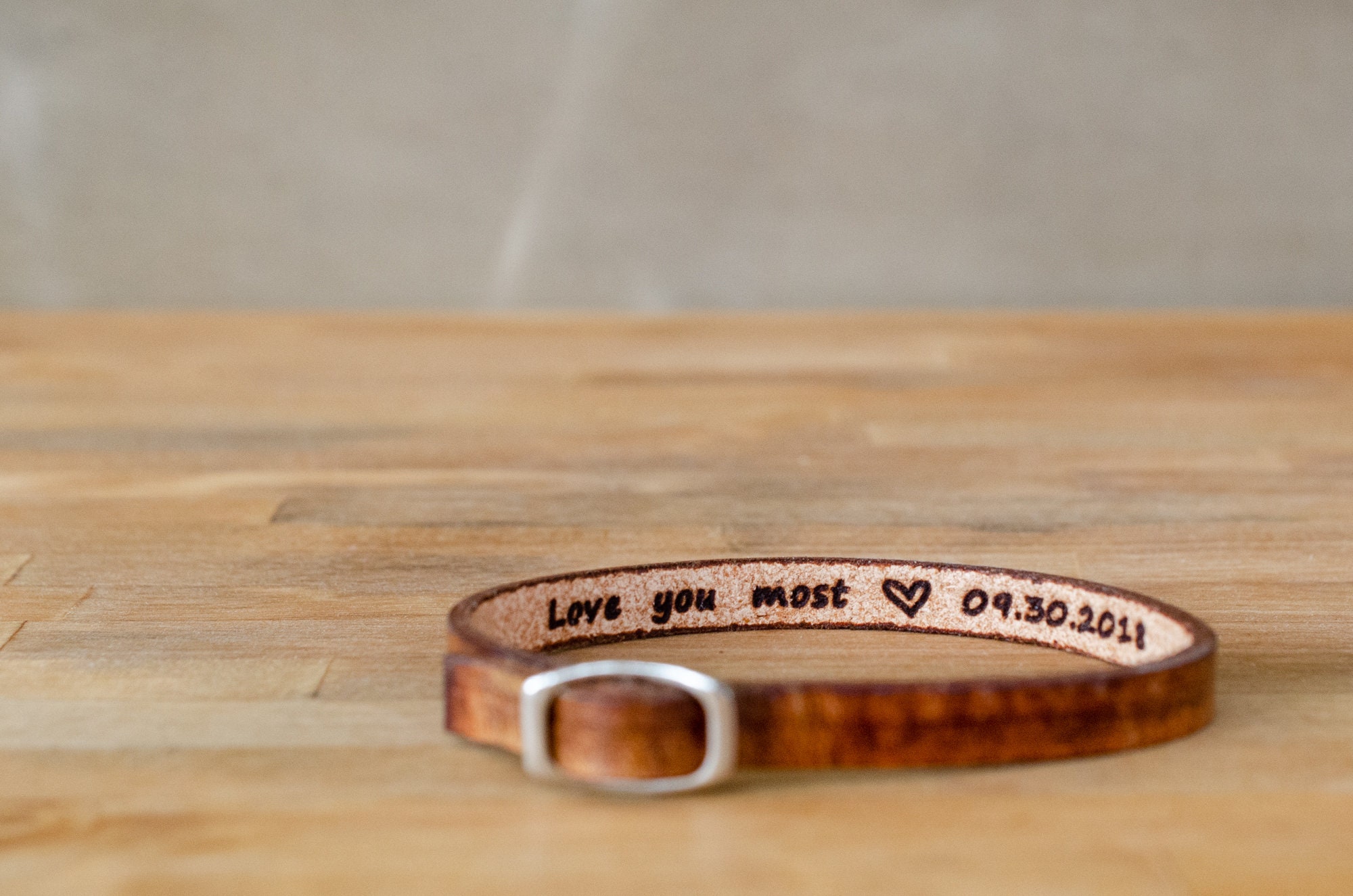 Men's Secret Message Leather Bracelet