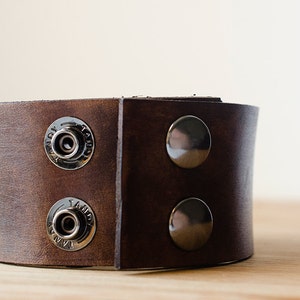 Your Custom Handwriting on Distressed Leather Cuff image 2