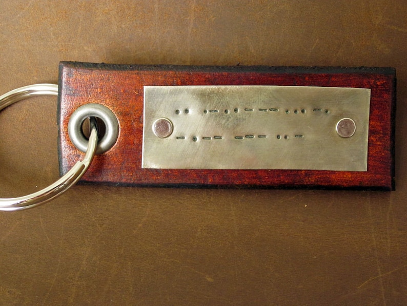 Morse Code Leather Key Chain Etsy