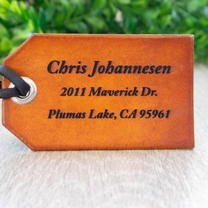 Custom Personalized Travel Leather Luggage Tag image 1