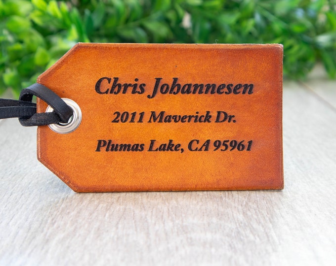 Custom Personalized Travel Leather Luggage Tag