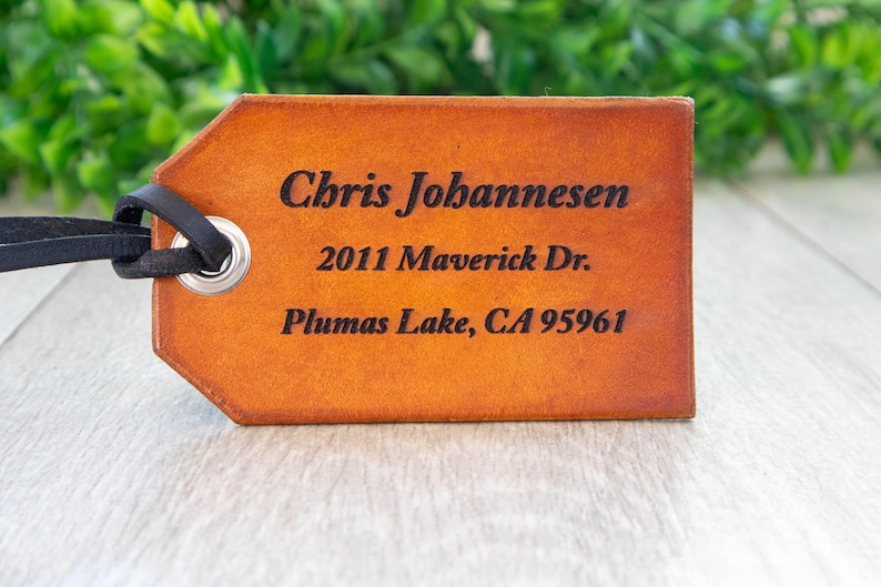 Custom Personalized Travel Leather Luggage Tag image 1