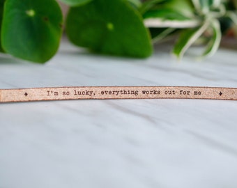 I'm So Lucky Everything Works Out For Me Manifesting Single Wrap Bracelet - law of attraction