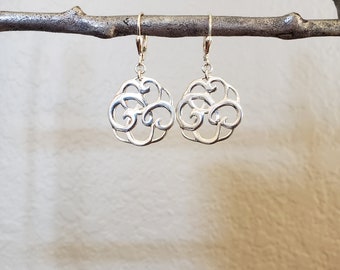 Celtic Earrings, Sterling Celtic Earrings, Great detail, Smooth Finished back, not Stamped, Secure Sterling Lever backs