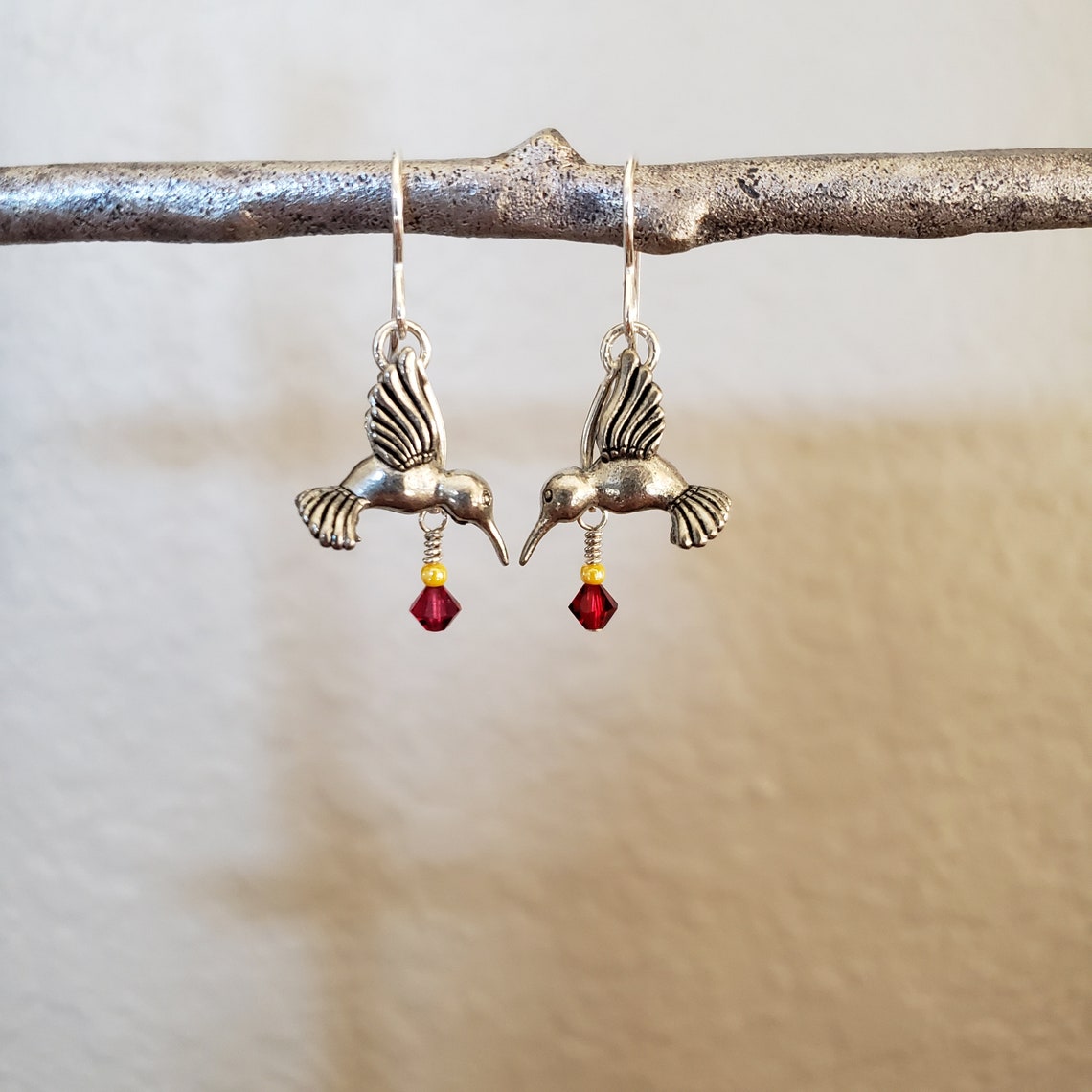 Hummingbird Earrings Pewter Hummingbirds Made in USA Lead Etsy