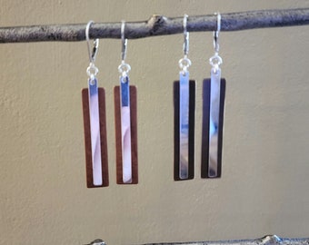 Contemporary Earrings, Rectangle, Modern and Linear, Two Design Choices, Frank Lloyd Wright