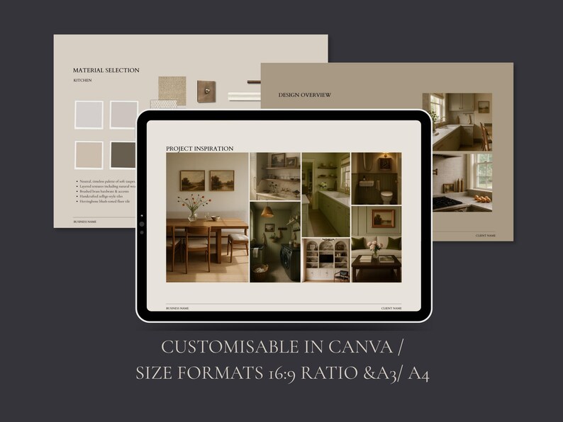Presentation Template for Interior Designers | Canva Design Concept - Etsy