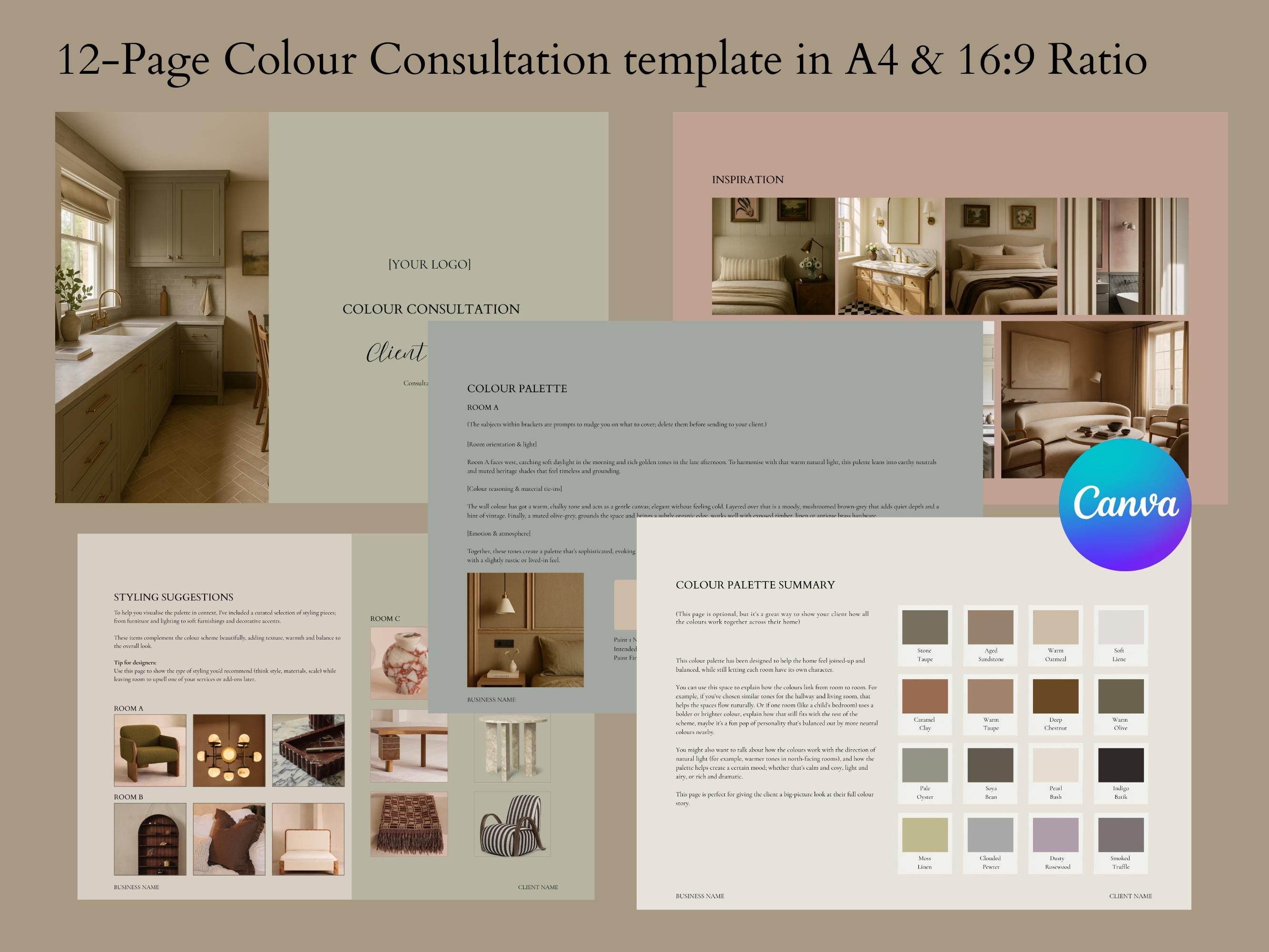 Interior Design Colour Consultation Presentation | Canva Client Guide ...