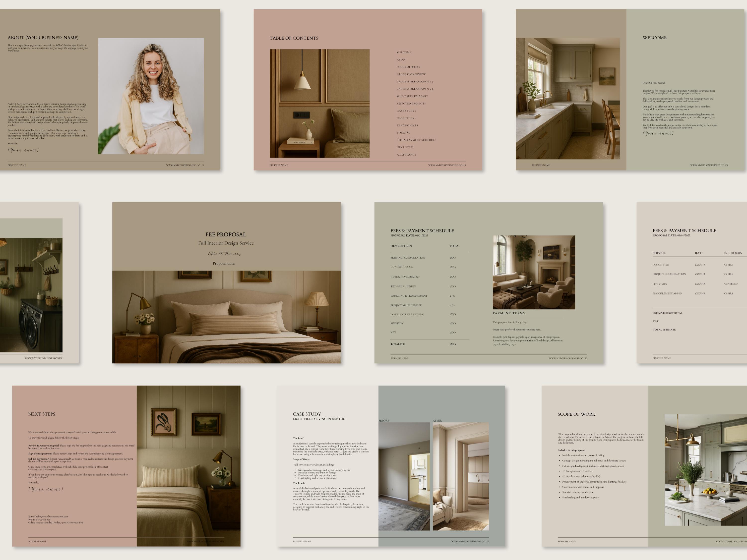 Interior Design Fee Proposal Template | Canva Guide (digital Download ...