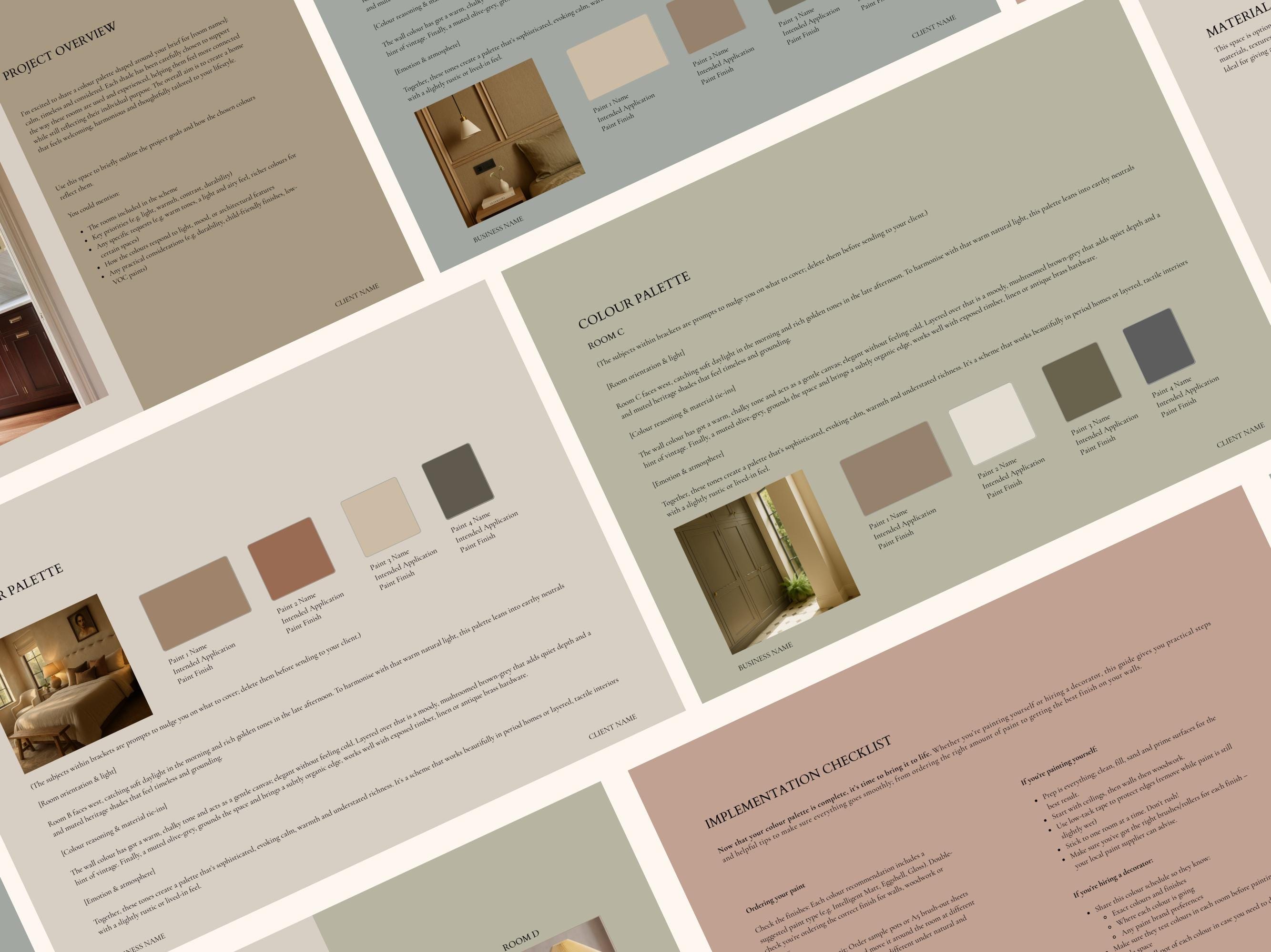 Interior Design Colour Consultation Presentation | Canva Client Guide ...