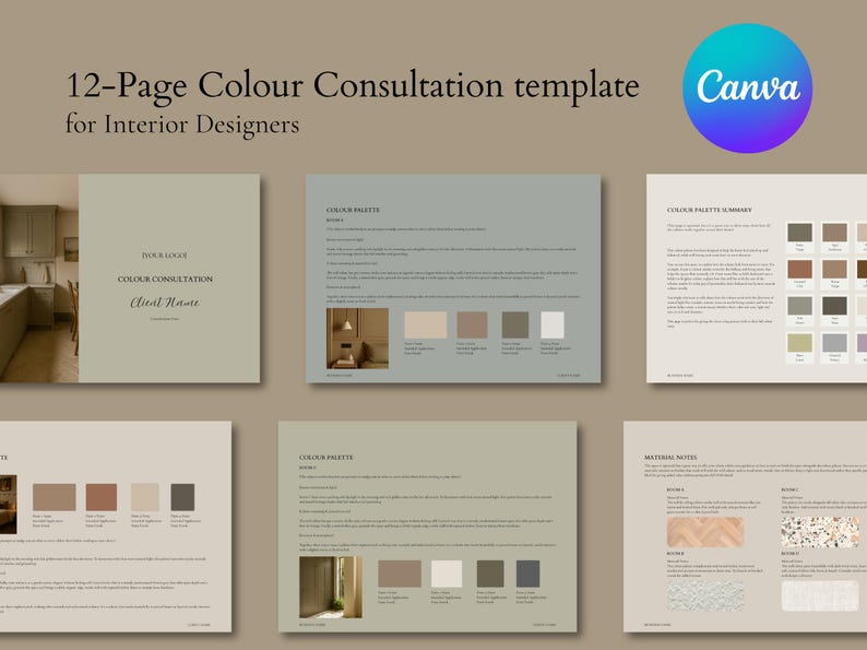 Interior Design Colour Report.pdf Interior Design Colour Consultation Presentation | Canva Client Guide ...