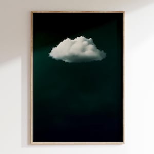 Smaragdwolke Print | Grüne Wolke Kunst | Realistische Himmel Wandkunst | Minimalistisches Dekor | Serene Wetter Druck | Sofortiger digitaler Download Poster