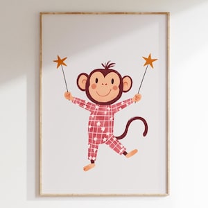 Cheeky Monkey Doing Magic - Wall Art for Kids (Digital Download)