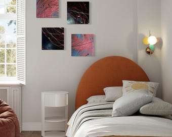 IO25PI abstract acrylic room decor 4 piece panel contemporary chic