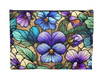 Vibrant Floral Accessory Pouch, Perfect Gift for Nature Lovers, Travel Makeup Bag, Springtime Celebration, Art-Inspired Storage