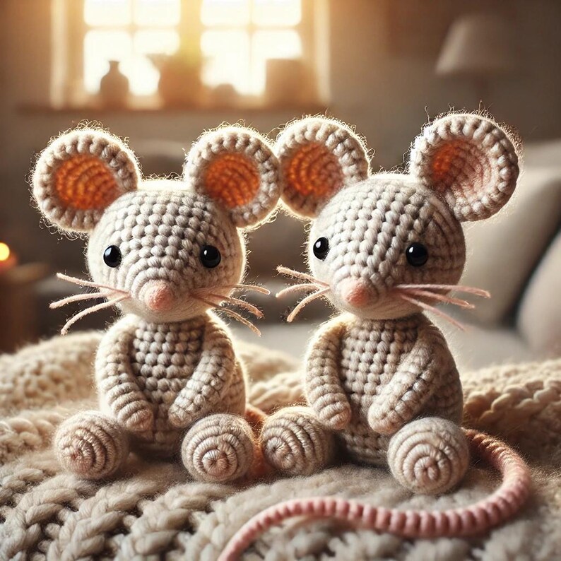 Doudou Souris En Crochet Fait Main – Amigurumi Tout Doux, Neuf