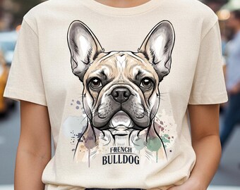 French Bulldog Watercolor PNG, Artistic Dog Design (Digital Download)