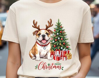 Engelsk bulldogg jul PNG, renhundsdesign (DTF-nedladdning)