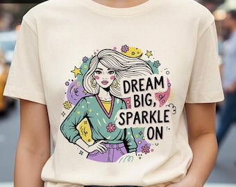 Motiverande T-shirt PNG, Y2K-flicka Pop Art (digital nedladdning)