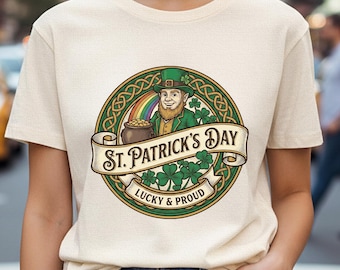 Vintage St Patricks Day PNG, Leprechaun sublimeringsdesign
