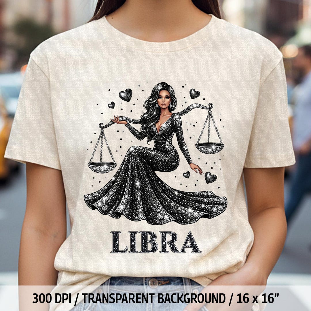 Libra Rhinestone Libra Zodiac PNG, Faux Rhinestone Horoscope, Bling Scales of Justice ...
