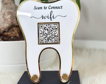 WiFi Password QR Code Sign for Business | Modern Custom plaque