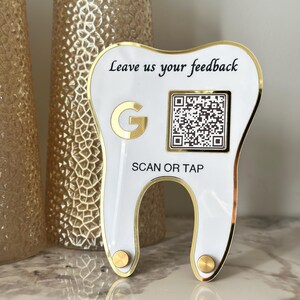 Google review qr code/ NFC tap | Dental Sign | Business sign | NFC Tap/QR Code – Easy-to-Use Modern Decor for Dentists & Small Businesses